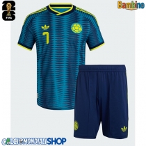 Maglie da calcio Colombia Luis Diaz #7 Seconda Maglia Bambino Mondiali 2026  Manica Corta (+ Pantaloni corti)